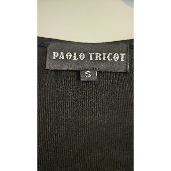 Paolo Tricut Dress Size S Black Layered Long Sleeve Ruffles Lagenlook BOHO Artsy - Picture 10 of 15